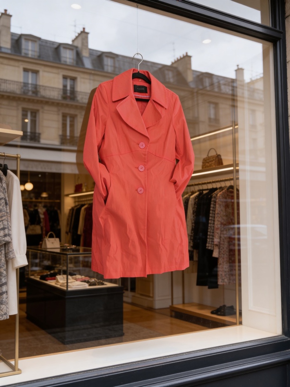 Tahari Coral Trench Coat with Notched Collar